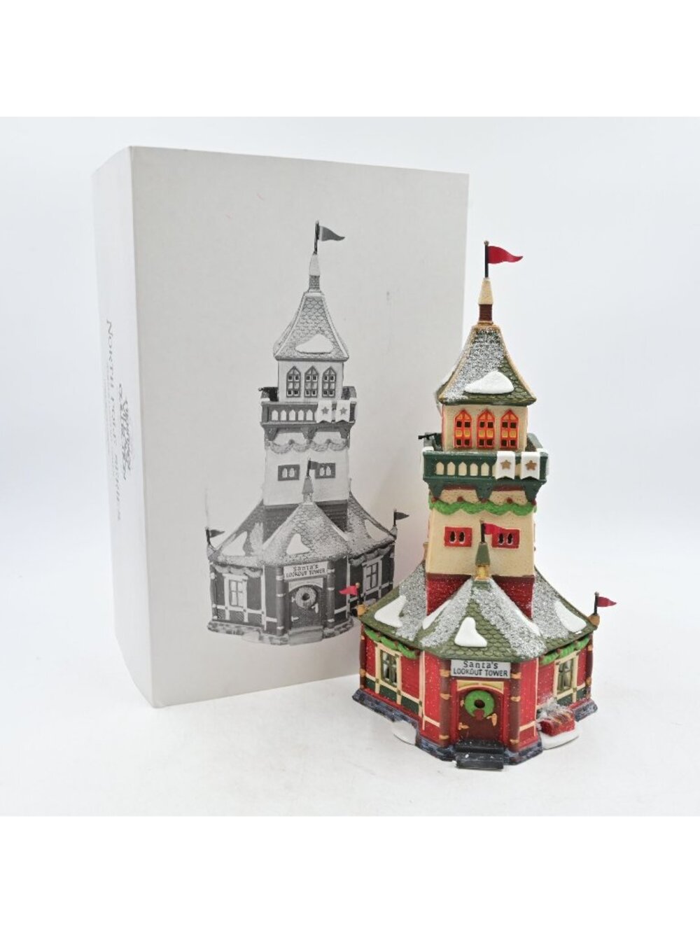 Department 56 Santa's Lookout Tower 56294 North Pole Village Christmas Lighted